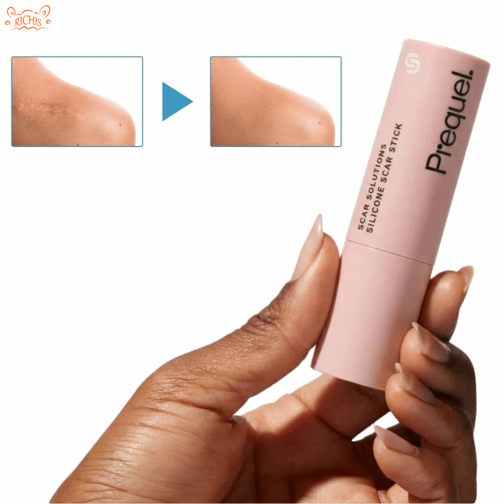 RICHIS Silicone Scar Stick, Centella Asiatica Extracts 60% Silicone Scar Treatment Stick, Solid Soot