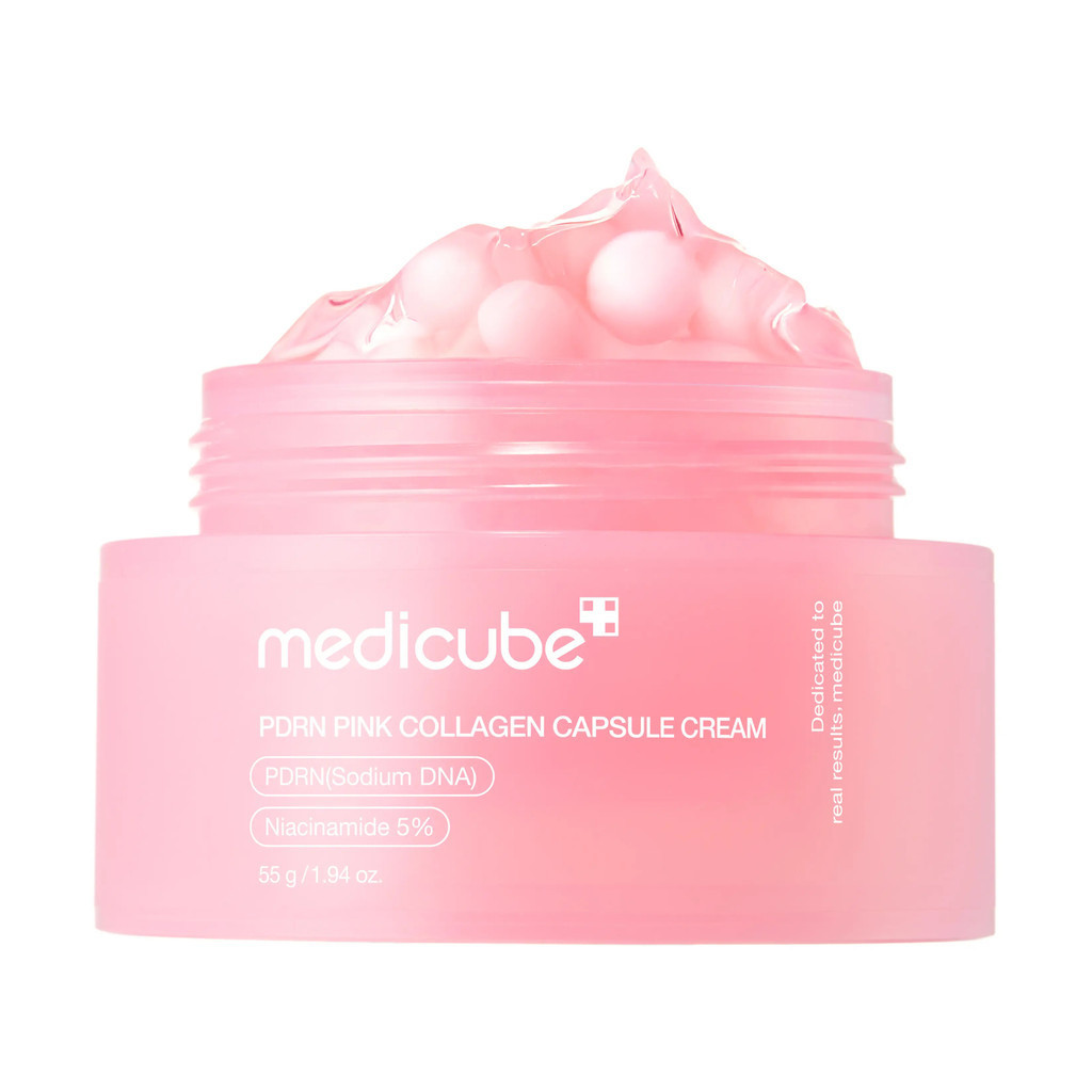 [medicube] PDRN แคปซูลคอลลาเจนสีชมพู |   โบบาสีชมพู |   Salmon DNA Niacinamide สําหรับการปรับปรุงสีผ