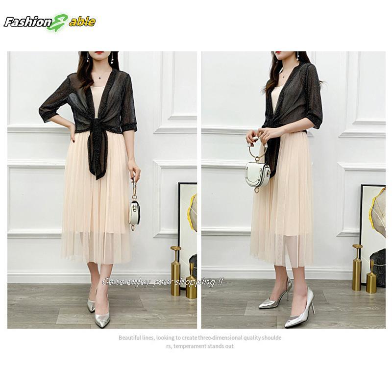Fashion.shop03 Stylish Jaet คาร์ดิแกนครึ่งแขนด้านหน้า Lace-up Coat สุภาพสตรีบางสั้น Jaet CAD