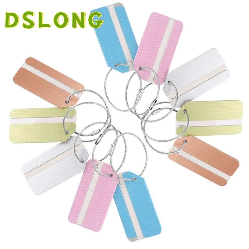 DSLONG 10 ชิ้น Baggage กระเป๋าเดินทางแท็ก, ป้องกันความเป็นส่วนตัวแบบพกพา Baggage แท็ก, อลูมิเนียมทนท