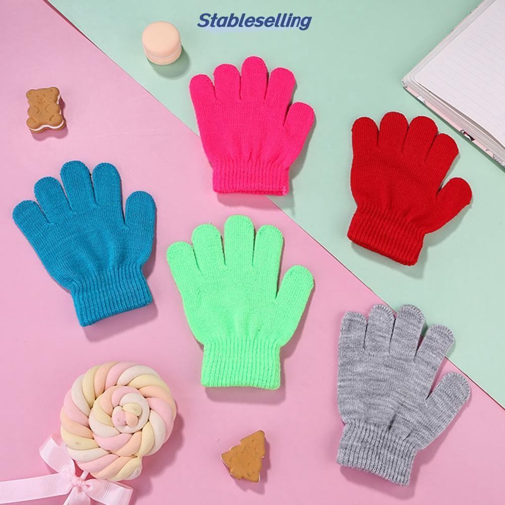STABLESELLING 1 คู่ ถุงมือถัก Novelty Cycle accessories Winter Outdoor equipment Half Finger Warm