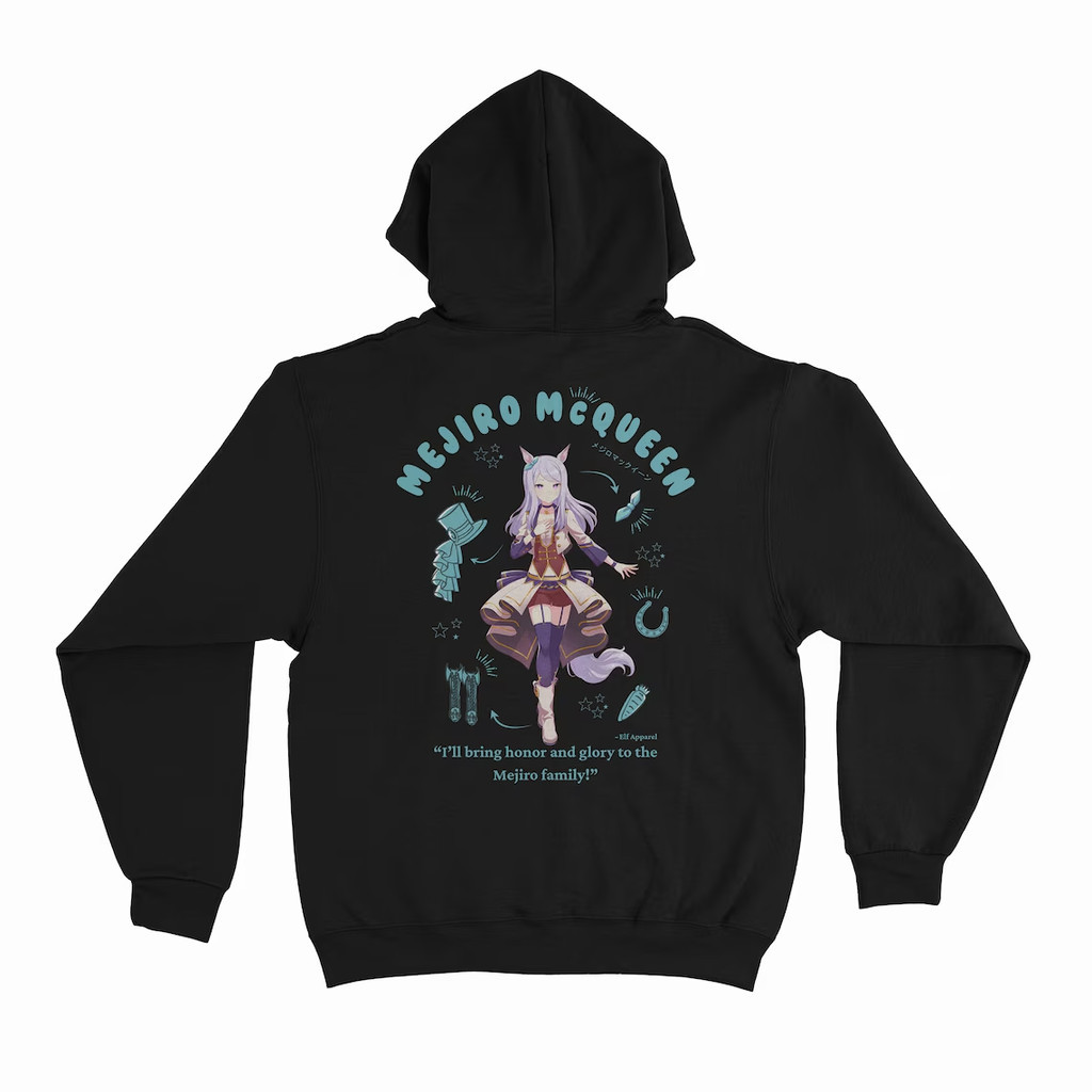 เสื้อฮู้ด Uma Musume Pretty Derby พิมพ์ลายตัวละคร Mejiro McQueen พร้อมคำคม สไตล์อนิเมะ ลำลอง