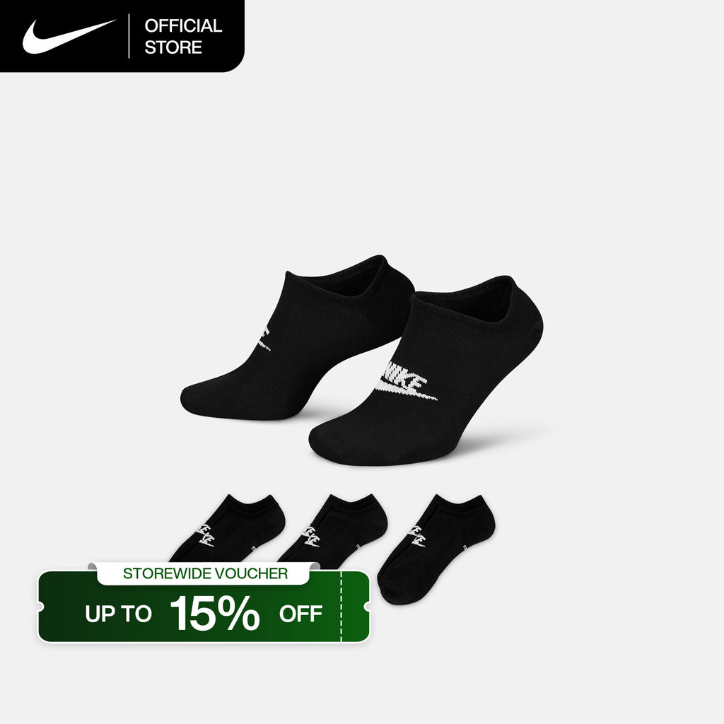 Nike Sportswear Everyday Essential No-Show Socks (3 Pairs) - Black [DX5075-010]
