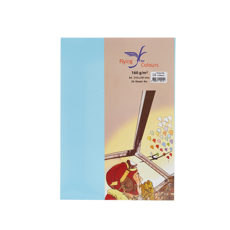 FLYING กระดาษการ์ดสี A4 160 แกรม No.14 สีฟ้า (แพ็ค 50 แผ่น)