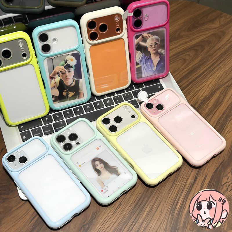 เคส 2in1 ลายดาว กรอบใส่รูป สีพาสเทล น่ารัก กันกระแทก เคสไอโฟน17รองรับ IPhone 11 12 16 15 13 14 Pro Max 15 14 16 Plus Air