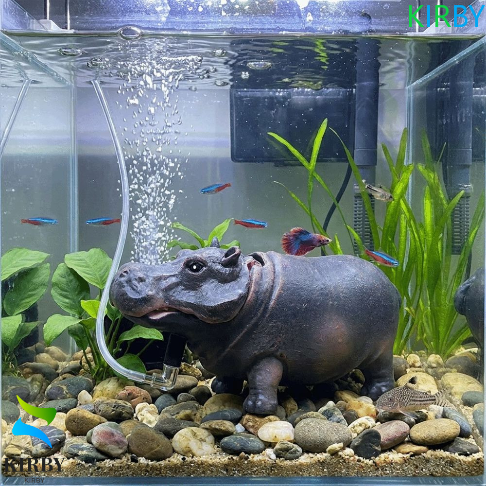 KIRBY Hippo ปั๊มออกซิเจน, ปั๊มลมที่มีประสิทธิภาพ Aerator กรองตู้ปลา, Aquarium Oxygenation ที่สมจริงน