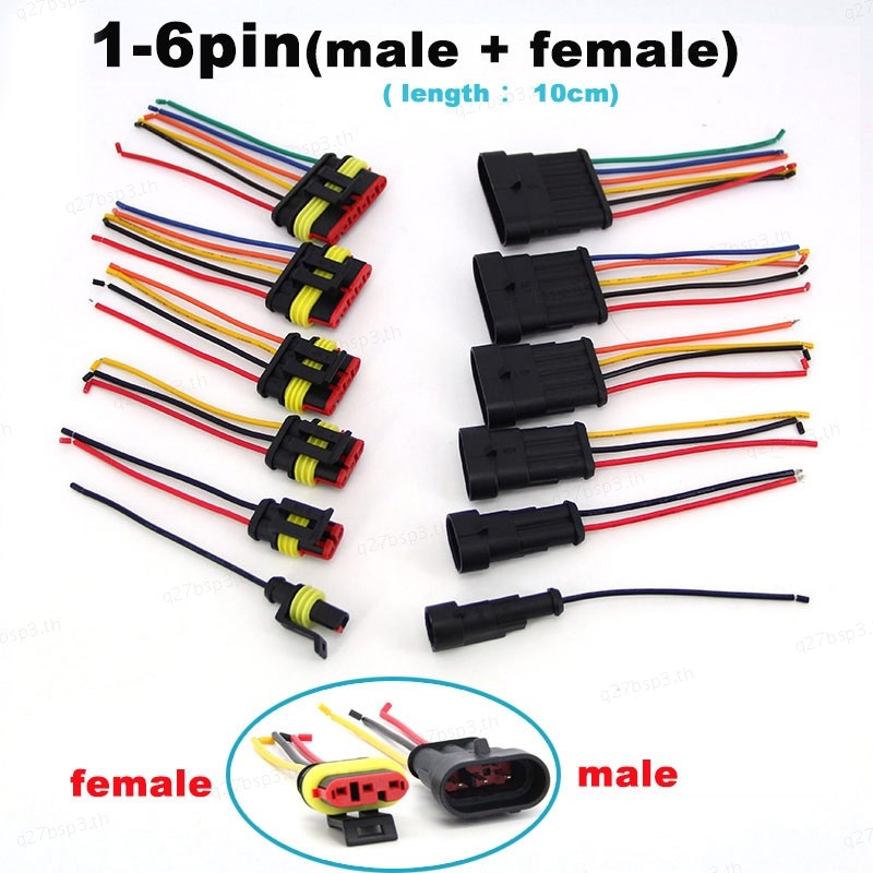 1 คู่ 1P 2P 3P 4P 5P 6P Way กันน้ําไฟฟ้า Auto Connector ชายหญิงปลั๊กสายไฟ TH27B3