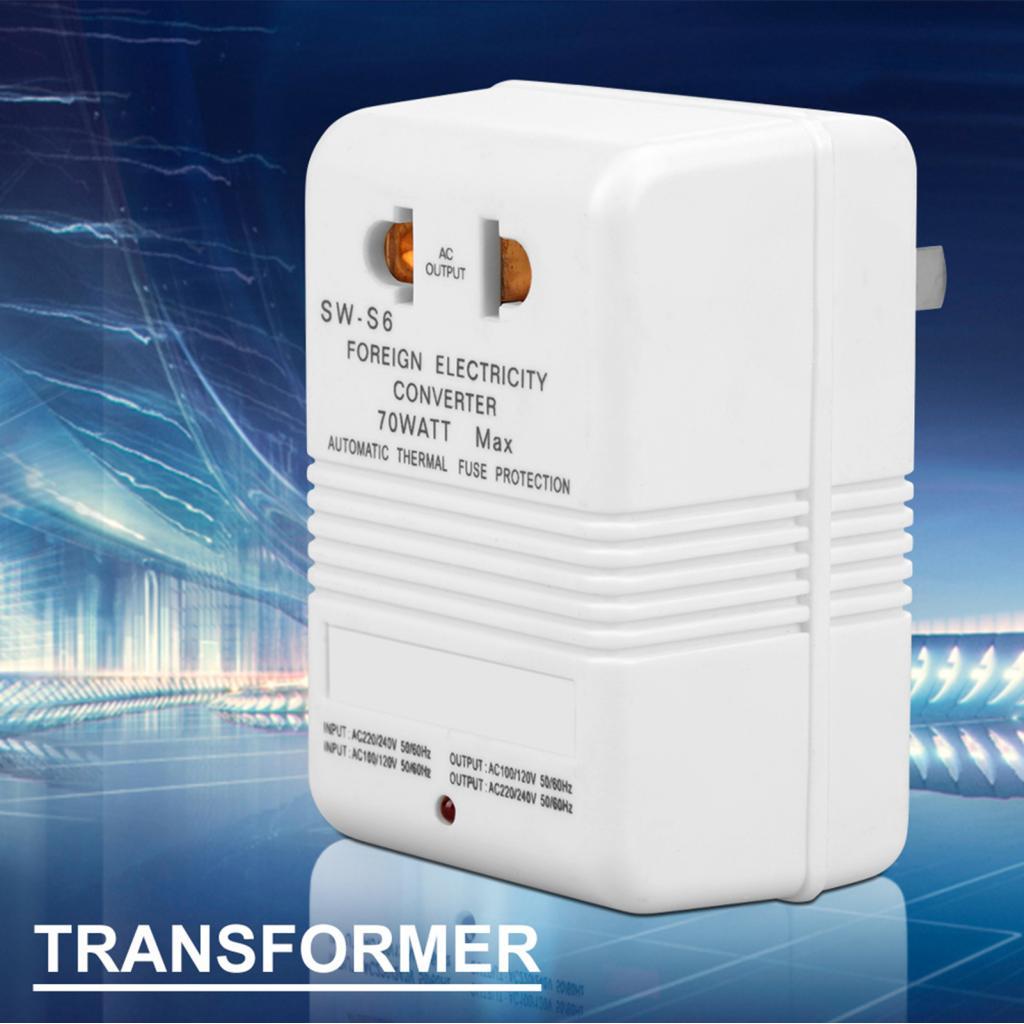 Deo ตัวแปลงแรงดันไฟฟ้า 70W 110V/120V ถึง 220V/240V Step-Up & Down Transformer สําหรับการเดินทาง
