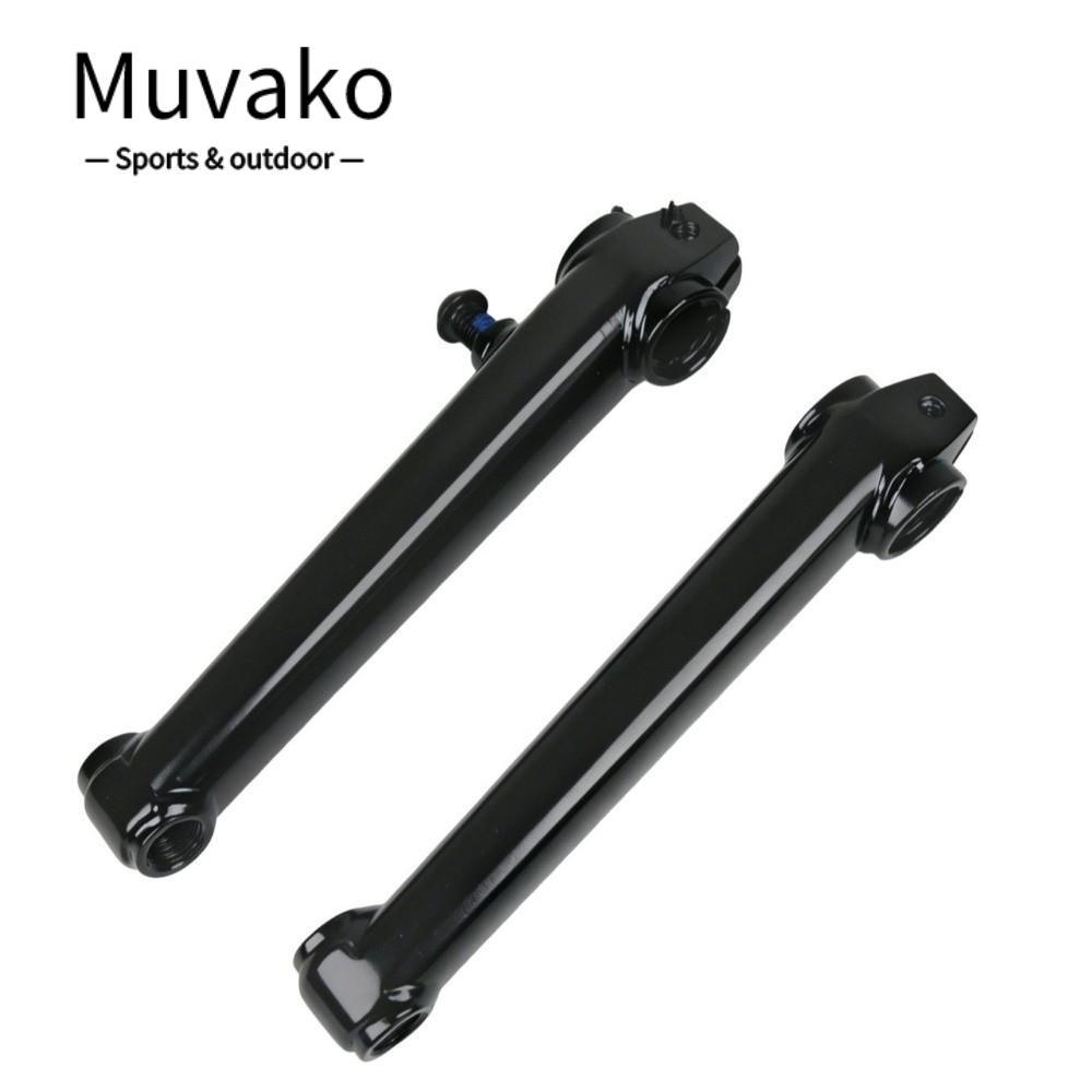 MUVAKO BMX Crank Set, Chronoly Steel Black BMX Crank Arm Set, ทนทาน 170 มม.8T Spline Interface 9/16 