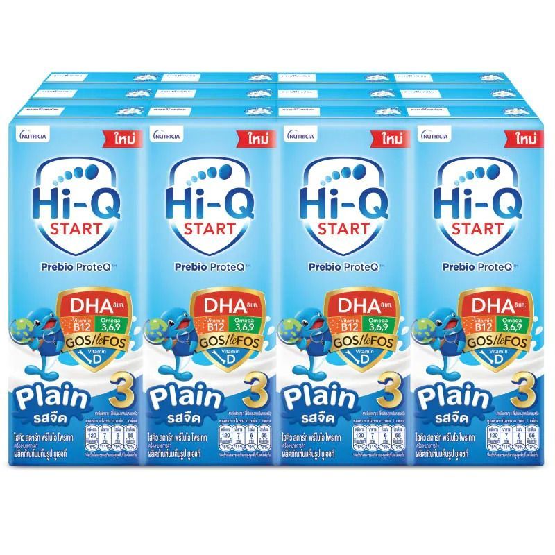 ไฮคิว3สตาร์ทนมยูเอชทีรสจืด 180มล. แพค 12 Hi Q 3 Start UHT Plain 180ml. Pack 12