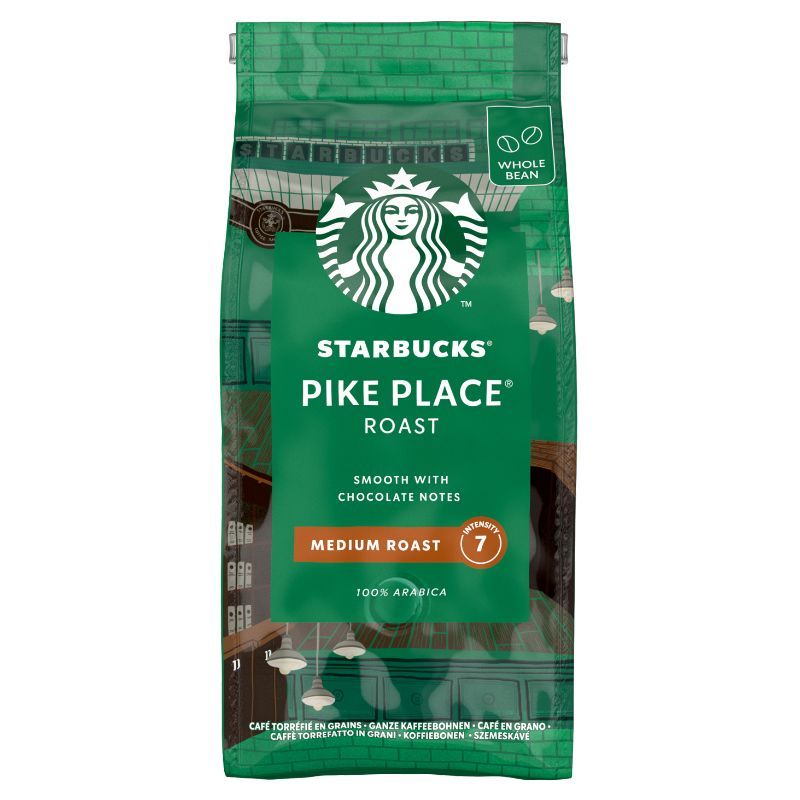 สตาร์บัคเมล็ดกาแฟไพค์เพลสมีเดียมโรสต์ 200กรัม Starbucks Coffee Beans Pike Place Medium Roast 200g.