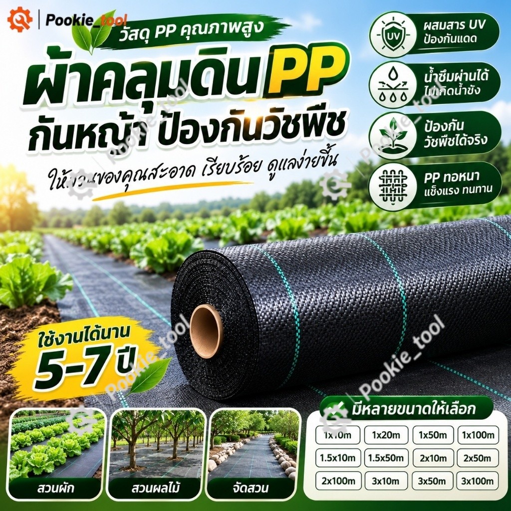 💥พร้อมส่ง💥ผ้าคลุมดินกันหญ้า 20-100 ม. ผ้าคลุมวัชพืช พลาสติกคลุมหญ้า หนา ทนแดด ลดหญ้า ประหยัดแรง เหมาะงานสวนและฟาร์ม