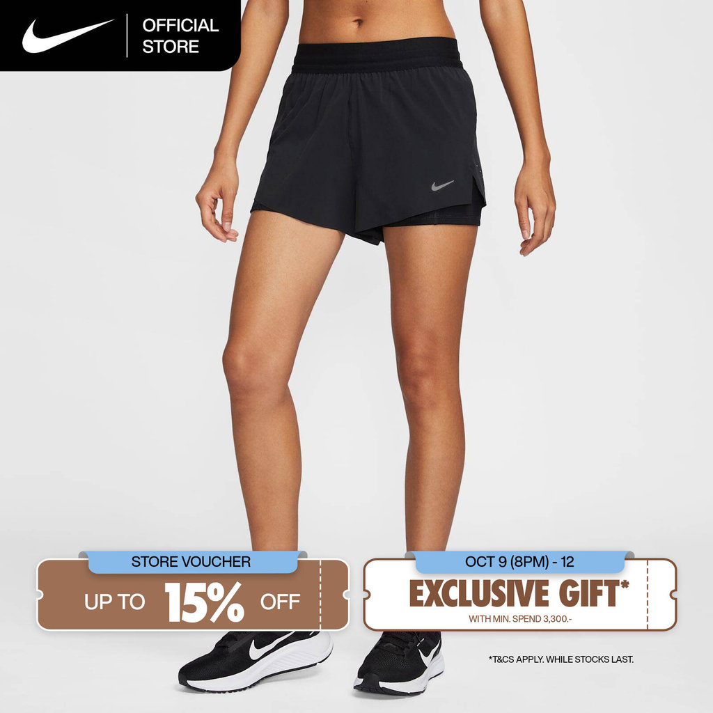 نايكي شورت جري Swift Dri-FIT 2 في 1 ـ نسائي أسود — صورة 2