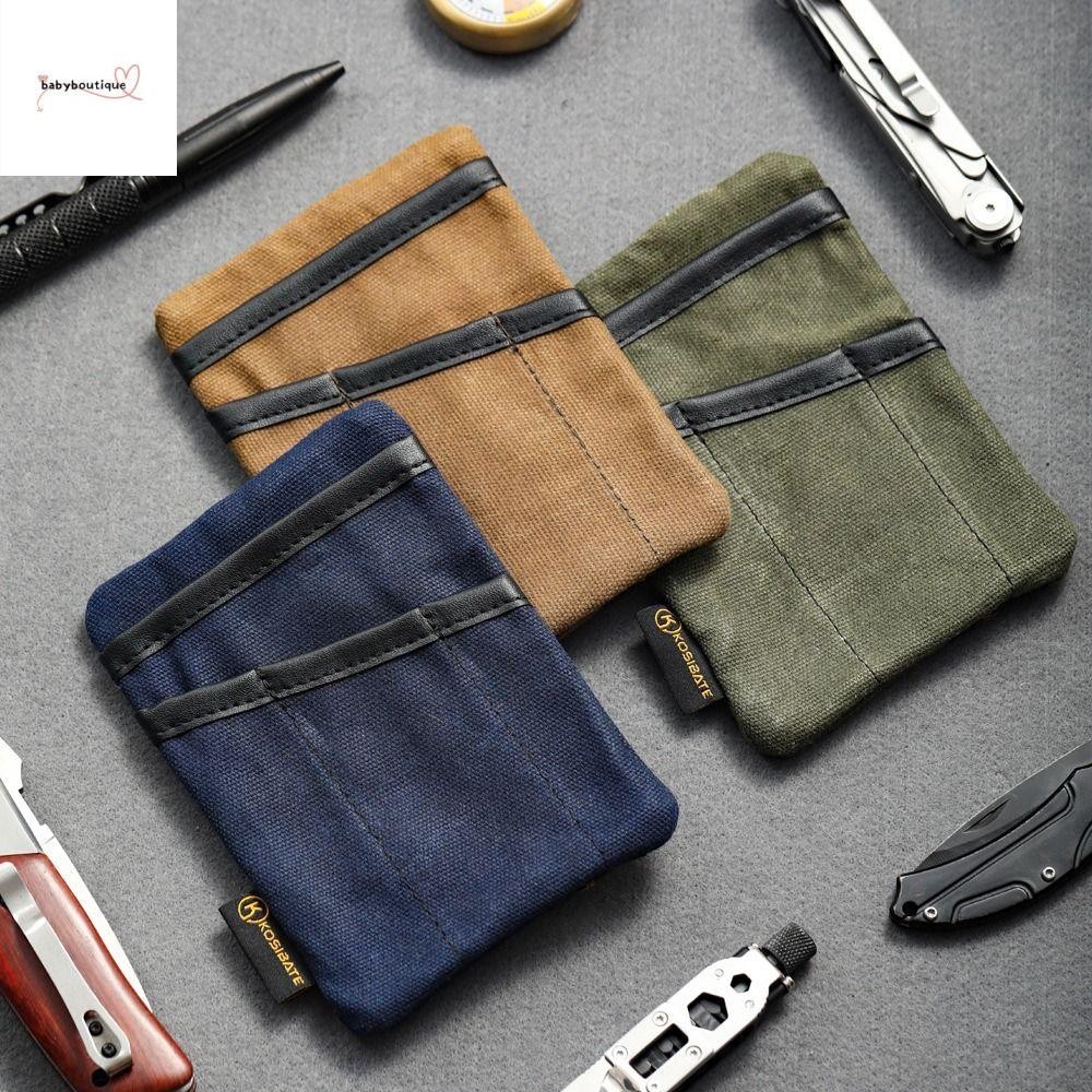 BABYBOUTIQUE Mini EDC Organizer, Card Holder Zippered Pocket EDC Pocket Pouch, Multifunctional Waxed