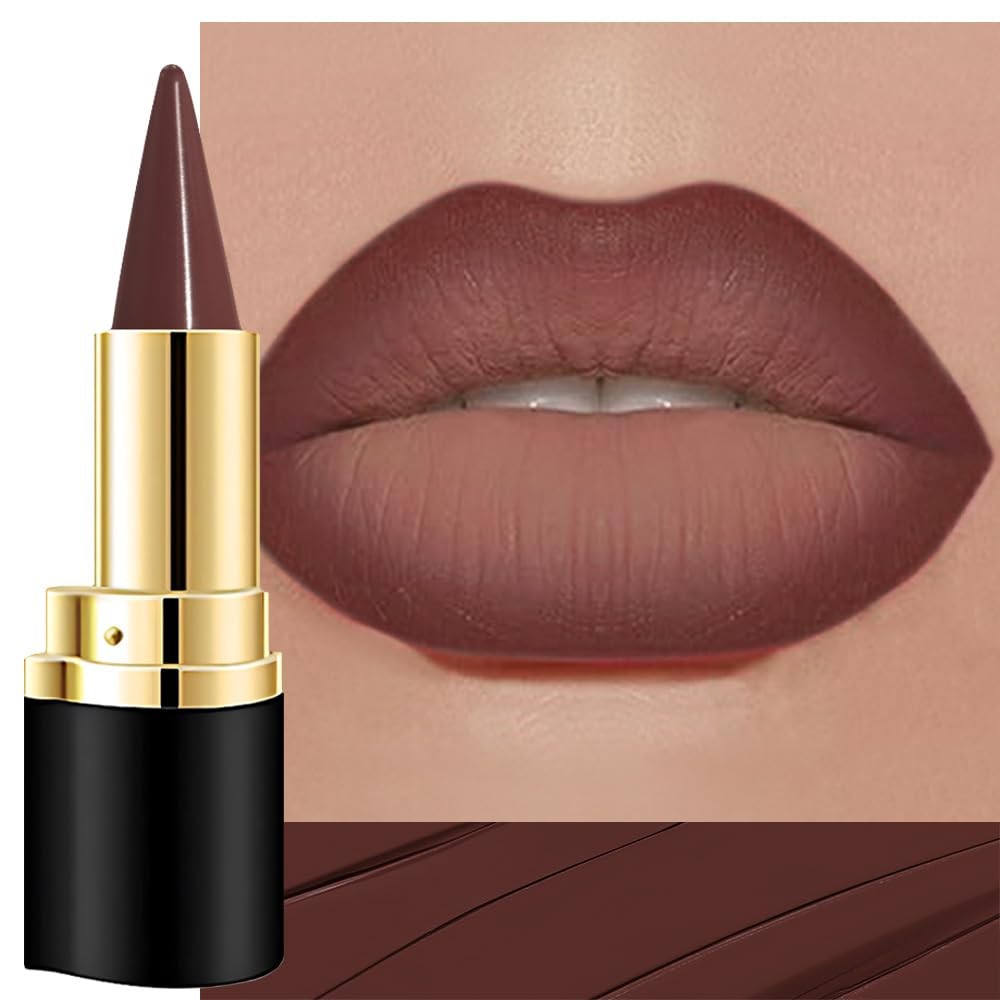 Kaely Maroon Gradient Matte Lipstick Lip Liner Pencil for Women, 2in1 Flawless Contour Gradual Ombre