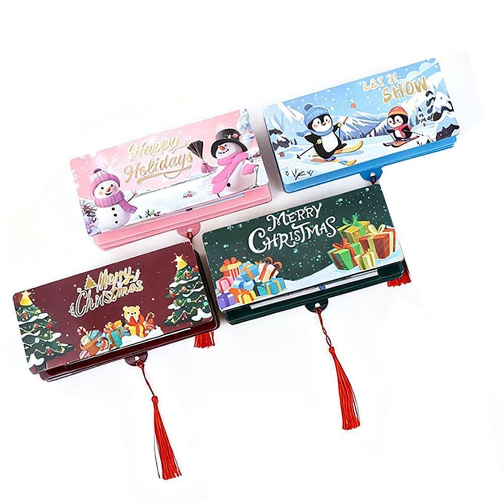 Santa Claus Usd 10 การ์ดซองจดหมายสีแดงคริสต์มาสเซอร์ไพรส์กล่องปาร์ตี้เงิน B9d3