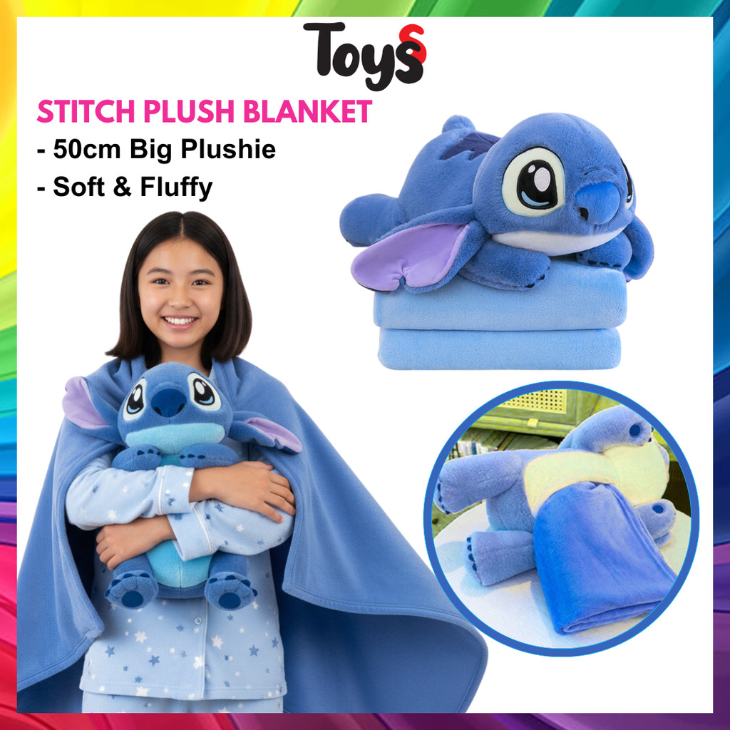 ของเล่น Stitch หมอนผ้าห่ม Stitch ผ้าห่ม Patung Stich Stitch Selimut Stich ตุ๊กตาหมี Stitch ตุ๊กตา Li