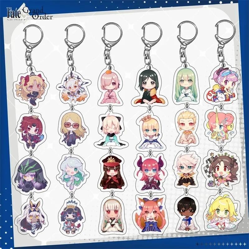 FGO อะคริลิคพวงกุญแจเกมรูป Saber Key Chain อะนิเมะ Fate พวงกุญแจ Props คอสเพลย์เครื่องประดับของขวัญ