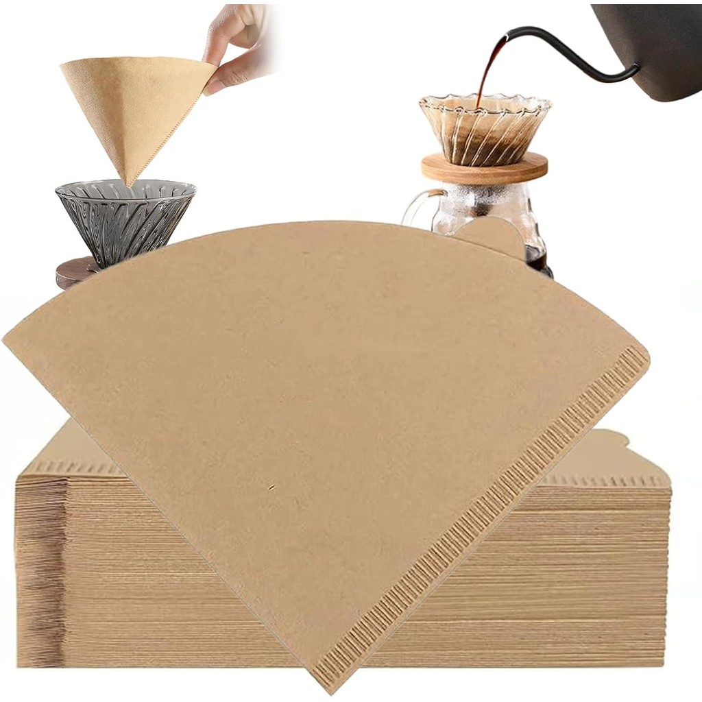 กระดาษกรองกาแฟทรงกรวย Coffee Filter 100 ชิ้น สำหรับดริปกาแฟ Pour Over และเครื่องชงกาแฟ 2 ถึง 4 ถ้วย
