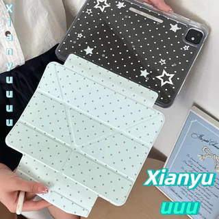 INSลายจุดสดดาวห้าแฉกสําหรับIPad10.2 Shell Ipad10th 5th Gen11 A16 ฝาครอบแม่เหล็กMini6 2024Ipad Air6/7 11/13 นิ้วฝาครอบAir4/5 10.9 Pro11 Ipad12.9 ฝาครอบป้องกันการดัด