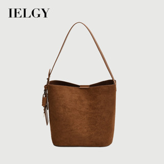 กระเป๋าสะพายข้างทรงบั๊กเก็ตสำหรับหญิง หนังลูกแกะสไตล์เรโทร อ…