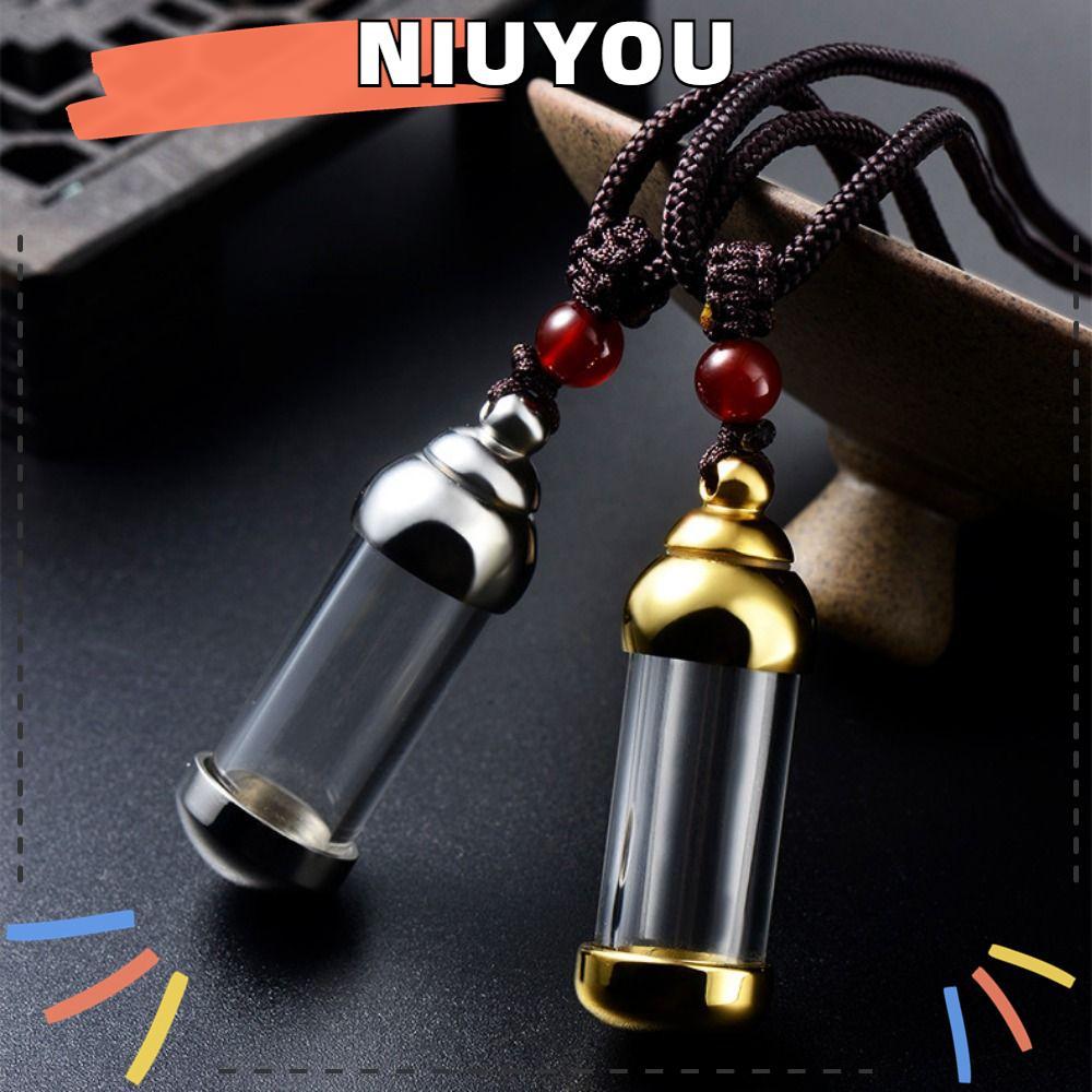 NIUYOU Vial สร้อยคอฝาเกลียวขวดน้ําหอม Jewel Wishing Bottle