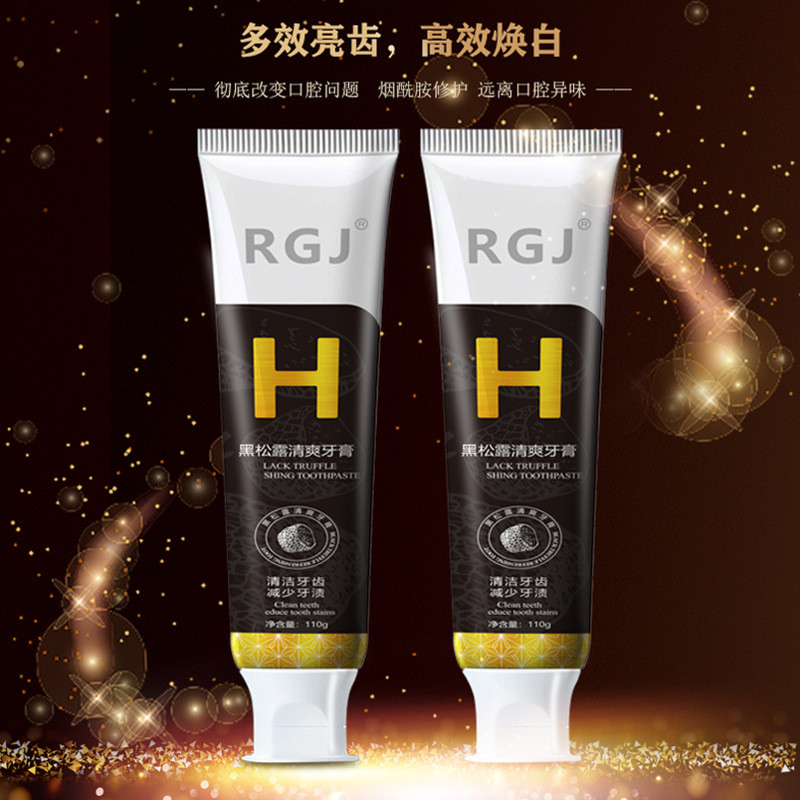 R RGJ Black Truffle ยาสีฟันสดชื่นทําความสะอาดฟันลดคราบฟัน Fresh Breath Mint Flavour 110g/Cola 10.16