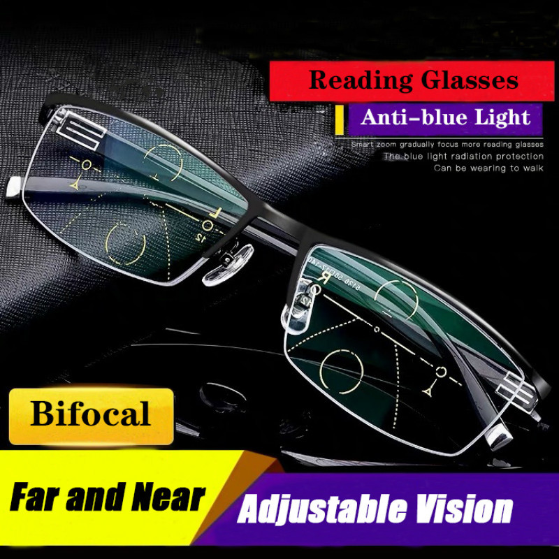 แว่นตา bifocal มัลติโฟกัสปรับอัตโนมัติสำหรับผู้ชาย ใช้อ่านหนังสือและมองระยะใกล้ไกลได้ดียามสายตายาวตามวัย