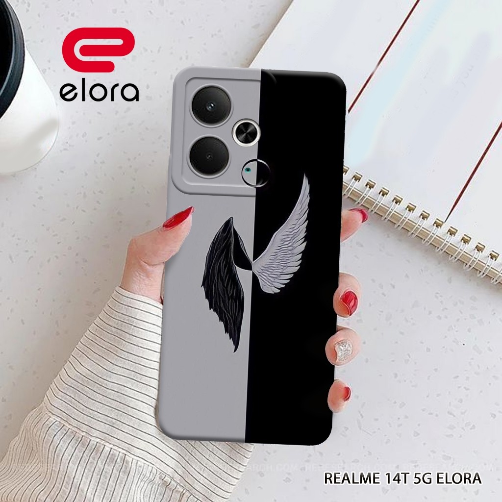 เคส HP Realme 14T 5G - Elolora.id - เคส Realme 14T 5G - เคสขาวดํา Motif - ตัวป้องกันมือถือ - Realme 