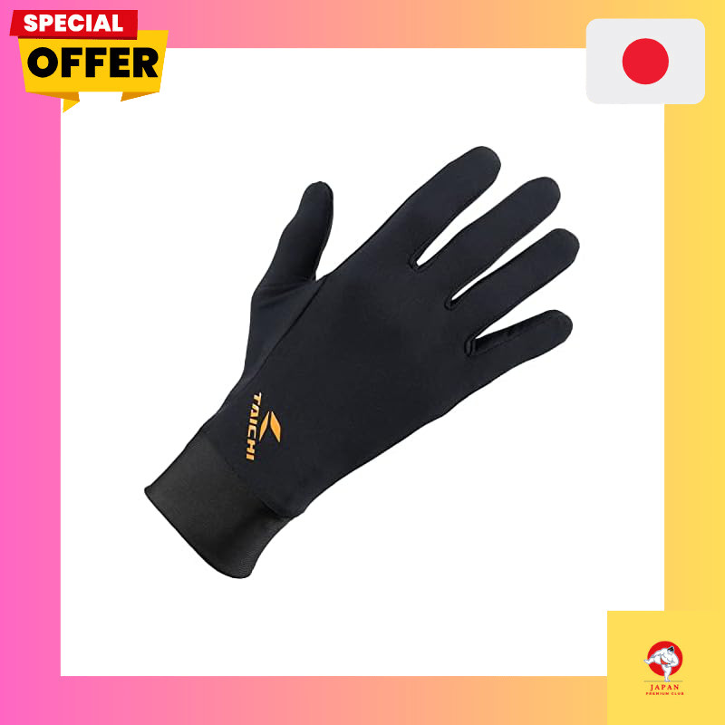 RS TAICHI Warm Ride Inner Gloves for Autumn/Winter - Stretch, Insulated, Long Cuff (RST131) - Black