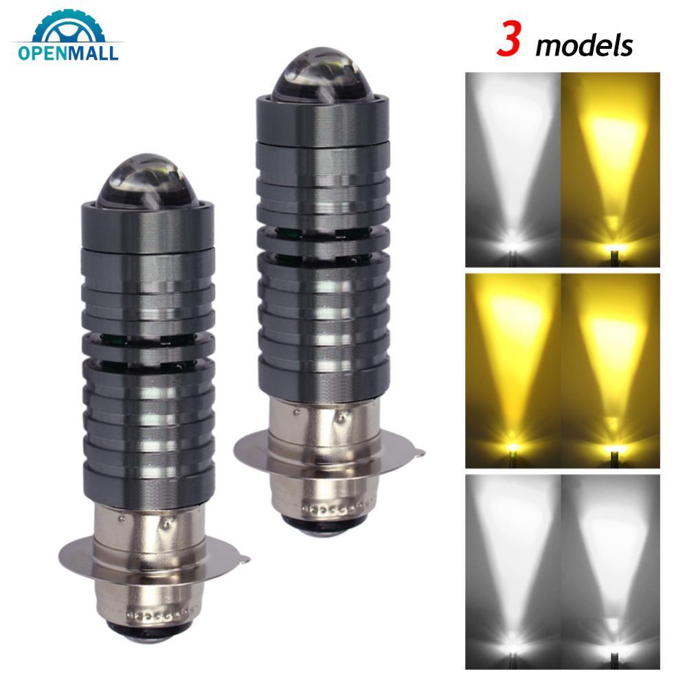 OPENMALL Universal 12V-80V 2000LM Dual สีไฟหน้าหลอดไฟ P15D H6 PX15D LED รถจักรยานยนต์ Hight H6 สกู๊ต