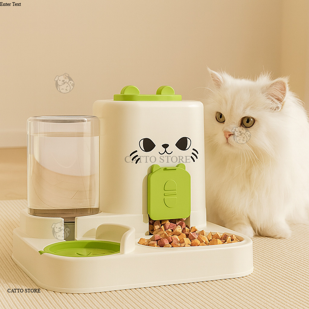 ถ้วยอาหารแมว ชามอาหารแมว เครื่องให้อาหารแมวอัตโนมัติ ชามอาหารสัตว์เลี้ยง ที่ให้อาหารอัตโนมัติ  WA
