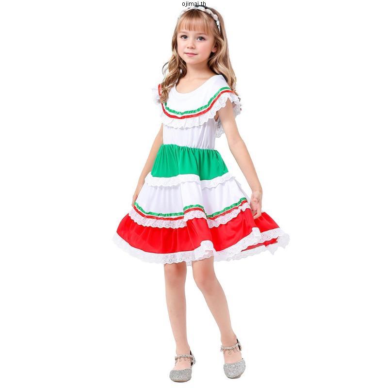 mexico costume for kids เสื้อผ้าเด็กเม็กซิโก เสื้อผ้าสาวเม็กซิโก ชุดเม็กซิโก ชุดเด็กปาร์ตี้วันหยุด ช