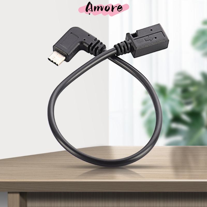 Amore 90 องศา USB Type C ถึง Mini USB Cable สําหรับแล็ปท็อปแท็บเล็ตชาร์จการถ่ายโอนข้อมูล