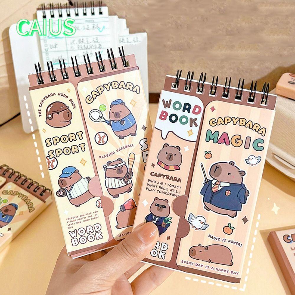 คาอุส‌ สมุดบันทึกไดอารี่สมุดบันทึกวางแผนเกลียวขนาดเล็กน่ารัก คาปิบาระ การ์ตูน น่ารัก อุปกรณ์การเรียน น่ารัก โรงเรียน