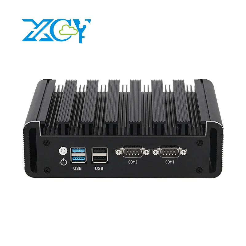 Fanless อุตสาหกรรม Mini PC Intel N100 2x Gigabit Ethernet 2x DB9-RS232 HDMI2.0*2 DP Triple Display W