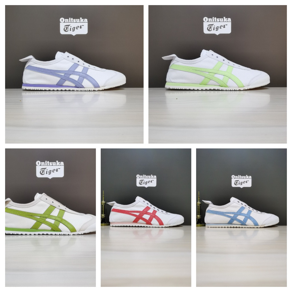 ผ้าใบ MEXICO 66 Cushioning Gel Classic Casual Running ผู้ชายผู้หญิงรองเท้าสีขาว/เสือพิมพ์น้ําหนักเบา