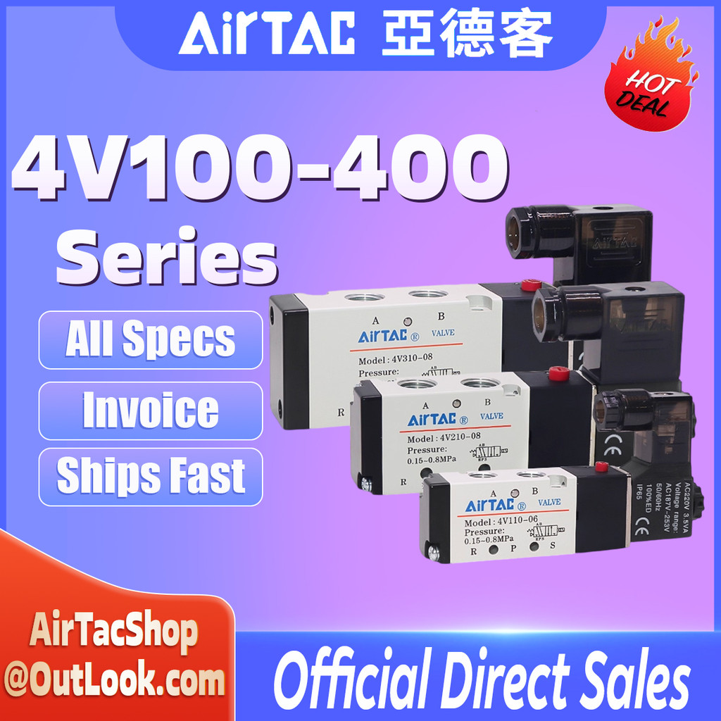 AirTac 4V Series 4V110-06/210-08 / 310-10Solonoid วาล์วอิเล็กทรอนิกส์ Air Valve Air Control Solenoid