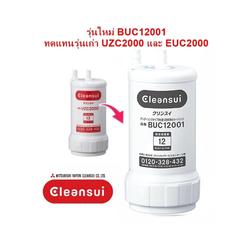 [แท้100% ส่งจากไทย]ไส้กรองน้ำ Mitsubishi Cleansui รุ่น BUC12001 รุ่นใหม่ ทดแทนรุ่น EUC2000, UZC2000 ราคา ถูกที่สุด ดีลบีเคเค