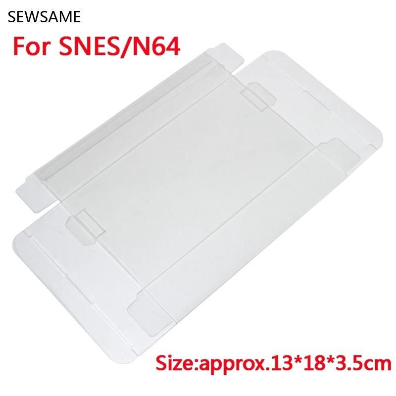 SEWSAME ตลับหมึกเกมเคสพลาสติกการ์ดเกมกล่องเก็บสําหรับ SNES N64 กล่องเกม