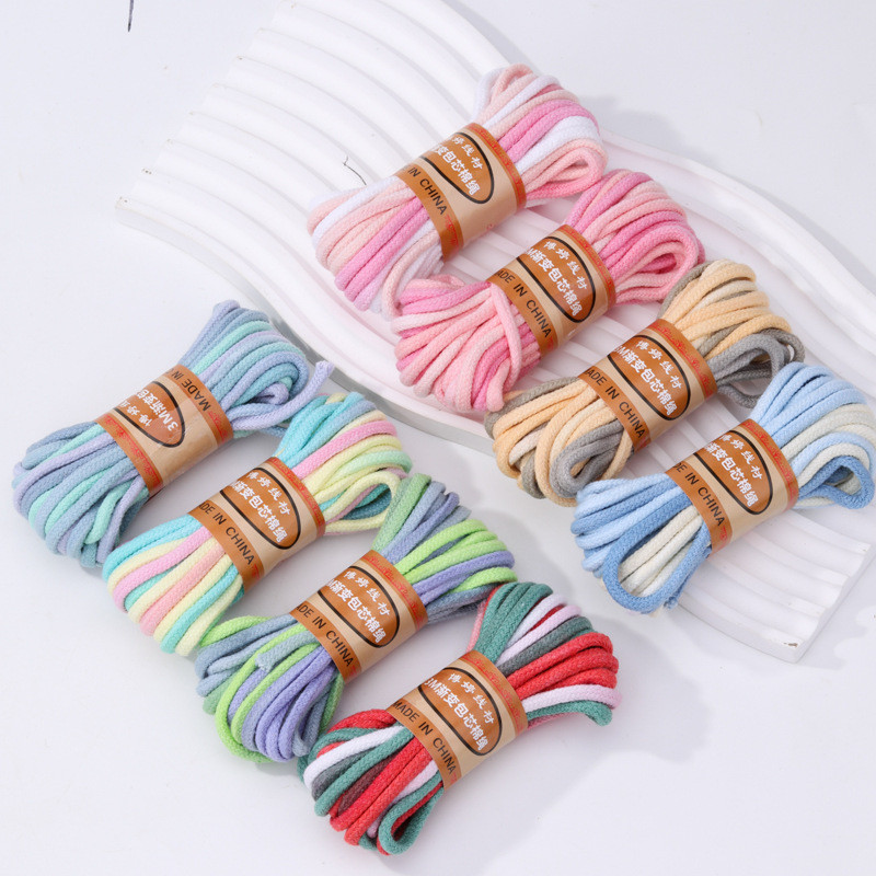 3 มม.Gradient Color Segment ย้อม Core-spun ด้ายฝ้ายสี diy Handmade เครื่องประดับอุปกรณ์เสริมสร้อยข้อ
