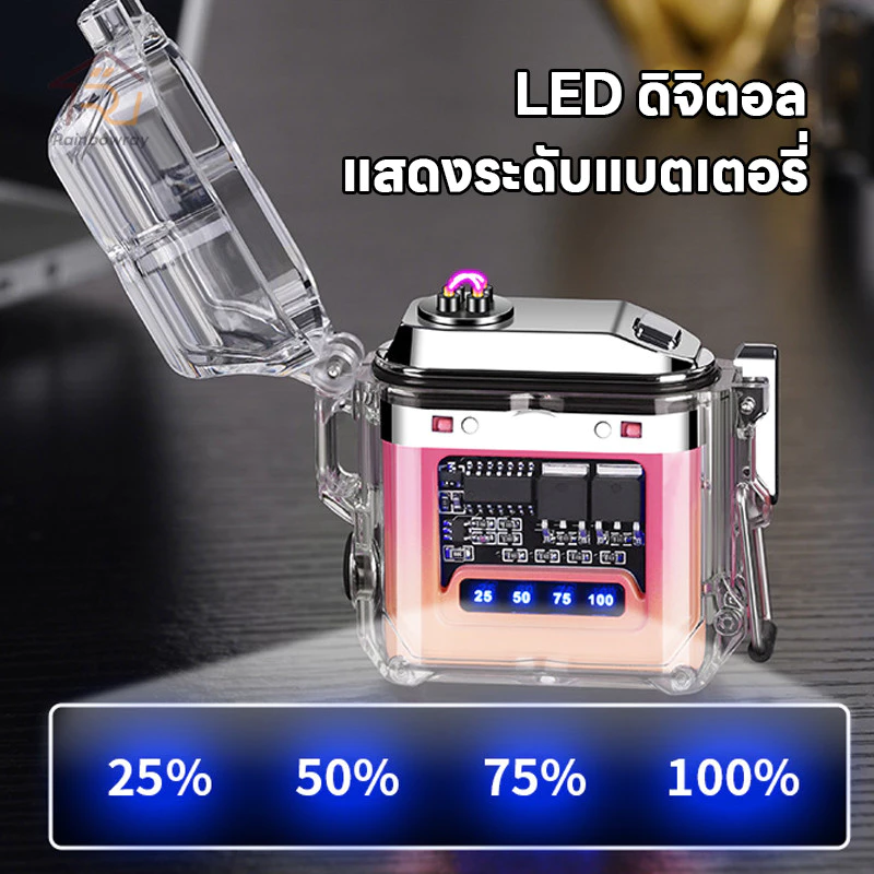 ไฟแช็กไฟฟ้าพร้อมไฟฉายในตัว ชาร์จ Type-C กันน้ำ thumbnail 5