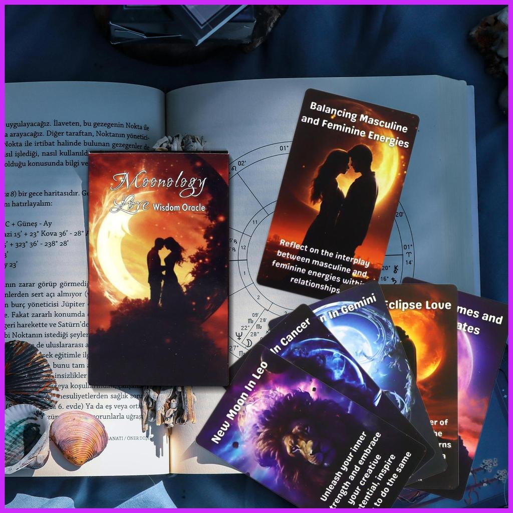การ์ด Oracle พร้อม Meaning Spiritual แบบพกพา Moonology Tarot Card Deck เริ่มต้นสําหรับการสํารวจอารมณ์ Love tayenith