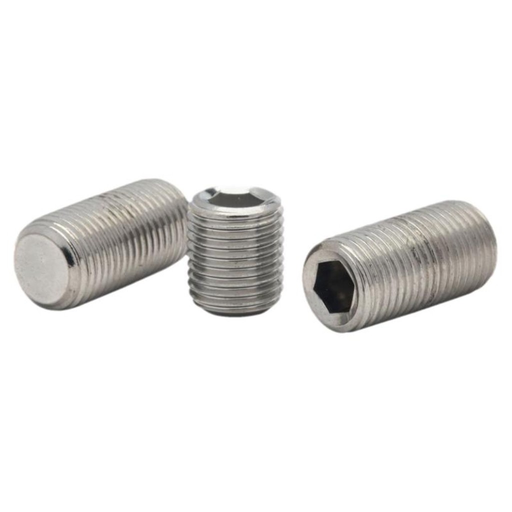 (-LJX)304 สแตนเลส (ฟันละเอียด) สกรูตั้งค่าสกรูหกเหลี่ยมหัวขาด M3/M4/M5/M6/M8/M10