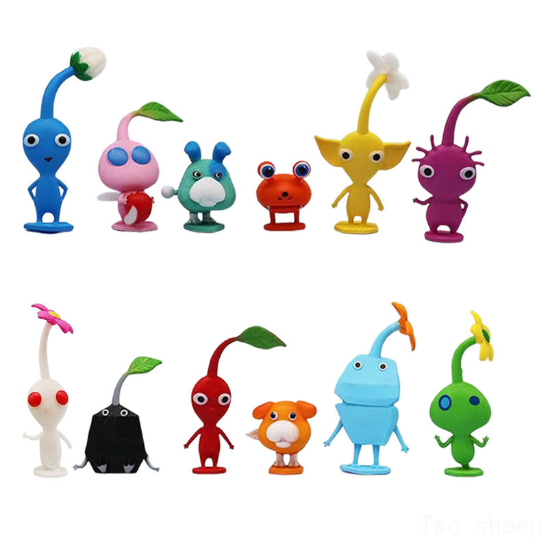 12ชิ้น/เซ็ต<พิคมิน>- Captain Blue Pikmin PVC Action Figure ตุ๊กตาเด็กผู้หญิงของเล่นของขวัญวันเกิดวัน