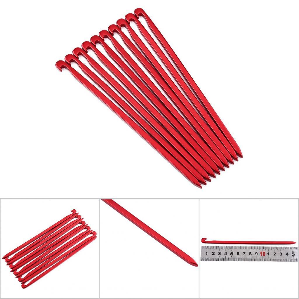 Gugushop เต็นท์ Stake 10 ชิ้น 16 ซม./6.29in กลางแจ้ง Heavy Duty สังกะสีไม่เป็นสนิมหมุดอลูมิเนียม Cam