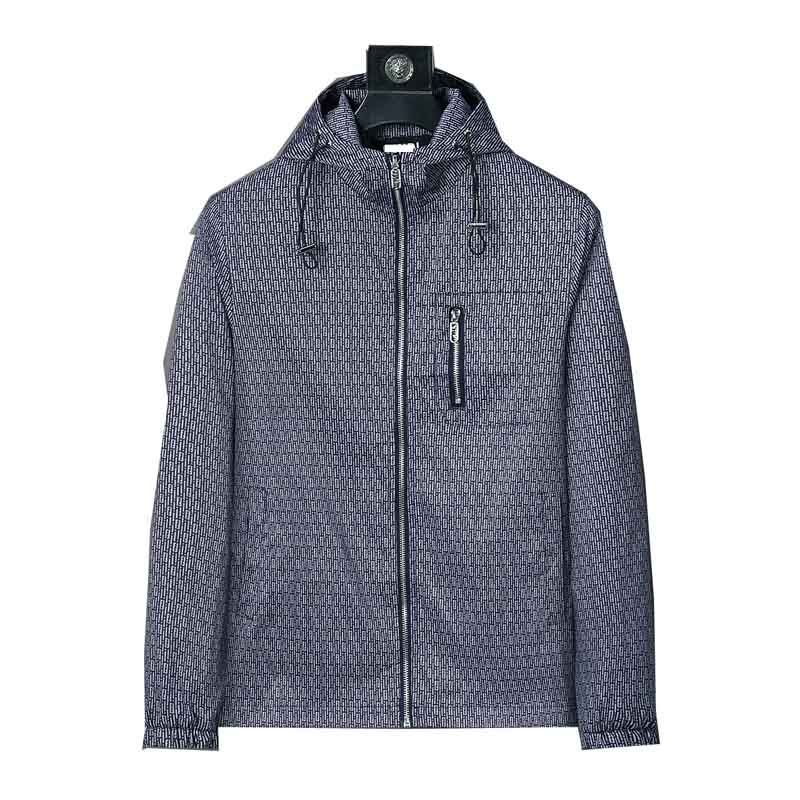 FENDI3698 เสื้อแจ็คเก็ตผู้ชายมีฮู้ดลําลองสไตล์ใหม่