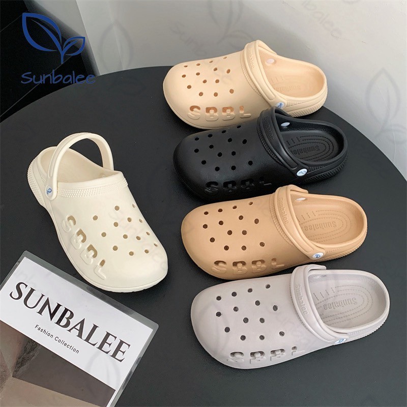 SUNBALEE 🎁SUNSB5 รองเท้าหัวโต แตะแบบสวม ส้นแบน มีสายรัดส้น วัสดุ EVA เบาใส่สบาย สินค้าพร้อมส่ง