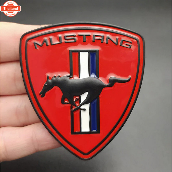 เพจสามเหลี่ยม โลโก้ ฟอร์ด มัสแตง งานโลหะ Metal Mustang Horse Logo Car Auto Emblem Badge Sticker Deca