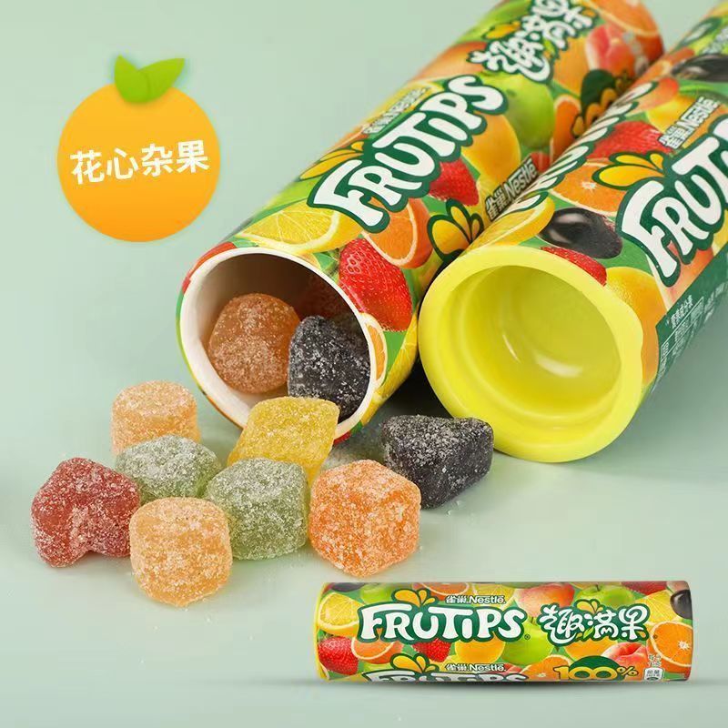 Nestle Fun Full Fruit Gummy Fruit Marshmallow Tube Gummy Candy Candy Candy ของว่างลําลองสําหรับเด็ก2
